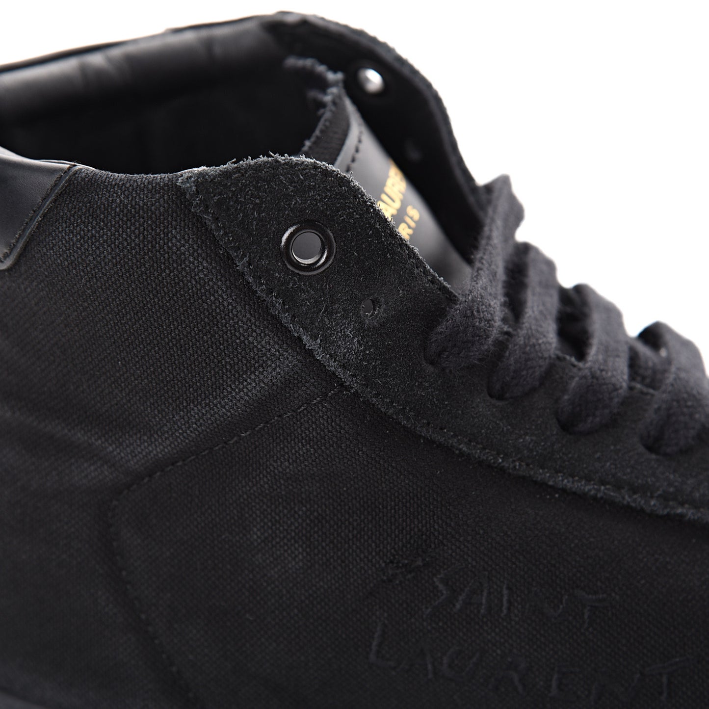Distressed Canvas Mens Classic Court High Top Sneakers 42 Black