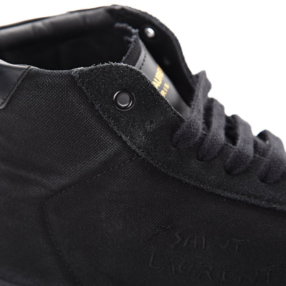 Saint Laurent Distressed Canvas Mens Classic Court High Top Sneakers 42 Black 10 of 11
