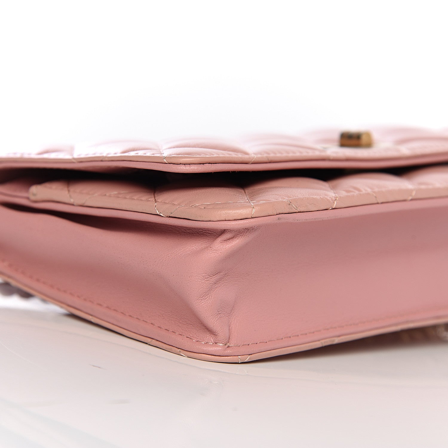Chanel Calfskin Quilted Reissue Wallet On Chain WOC Pink 9 of 12