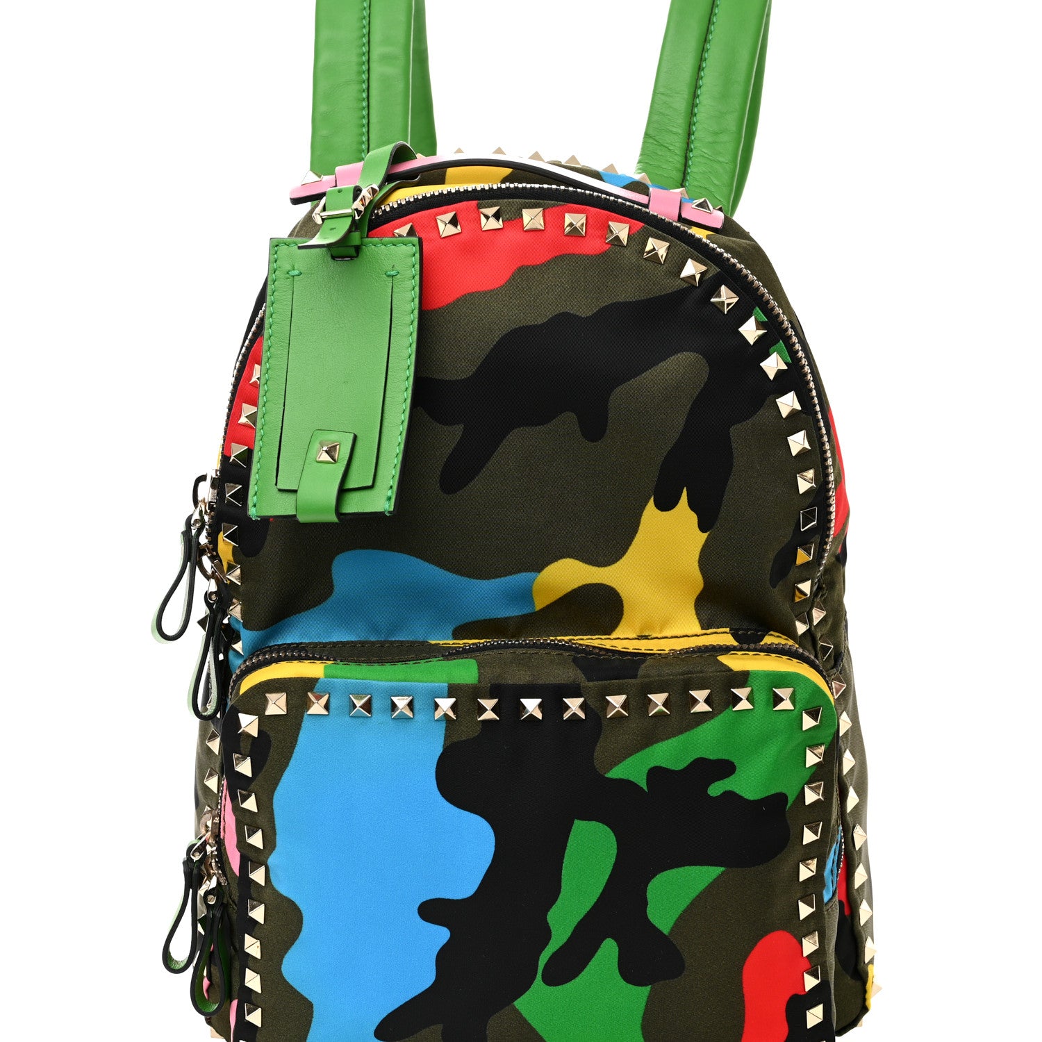 Valentino Garavani Nylon Psychedelic Camouflage Medium Rockstud Backpack Multicolor 7 of 12