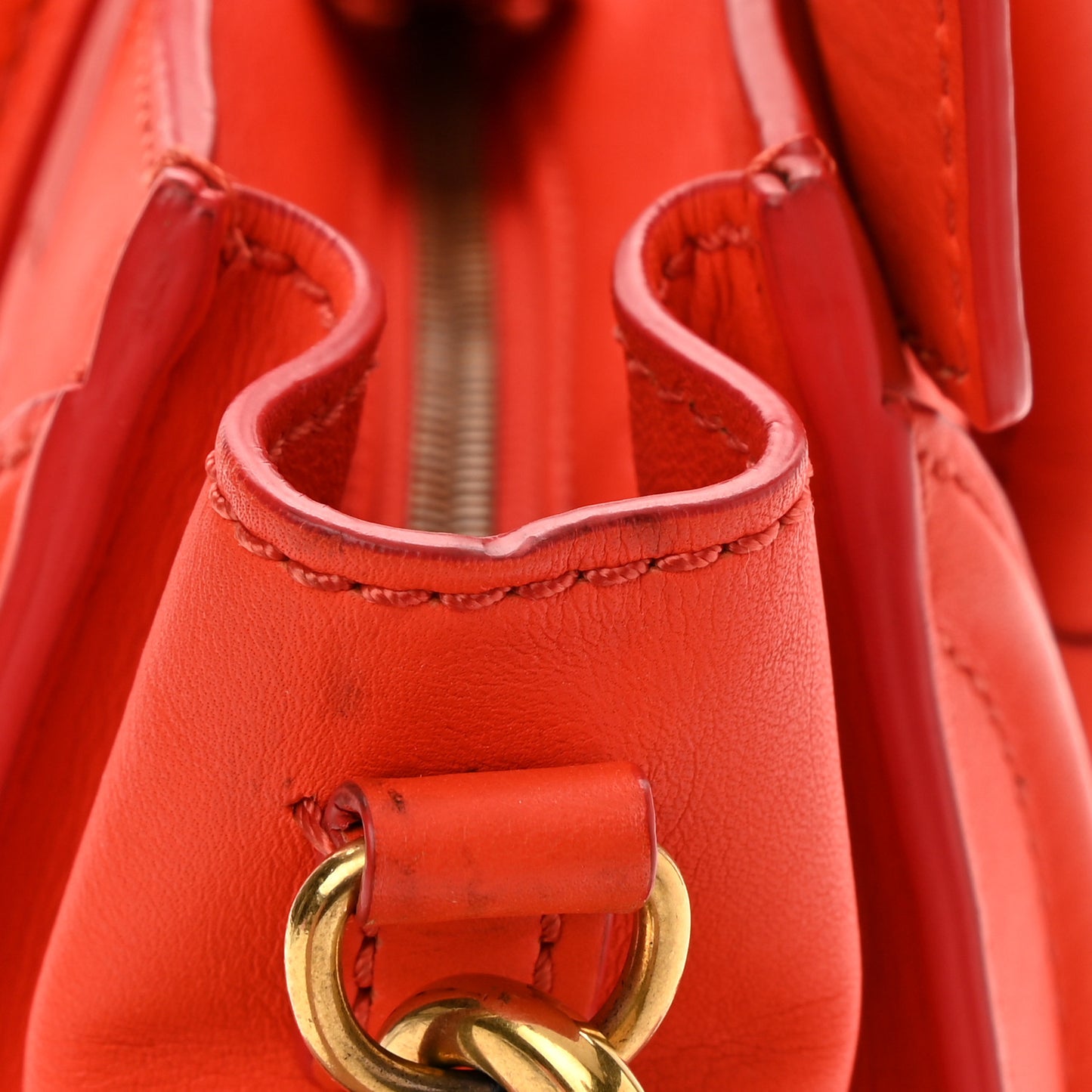 Smooth Calfskin Nano Luggage Vermillion