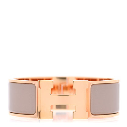 Hermes Enamel Wide Clic Clac H Bracelet Marron Glace 1 of 5