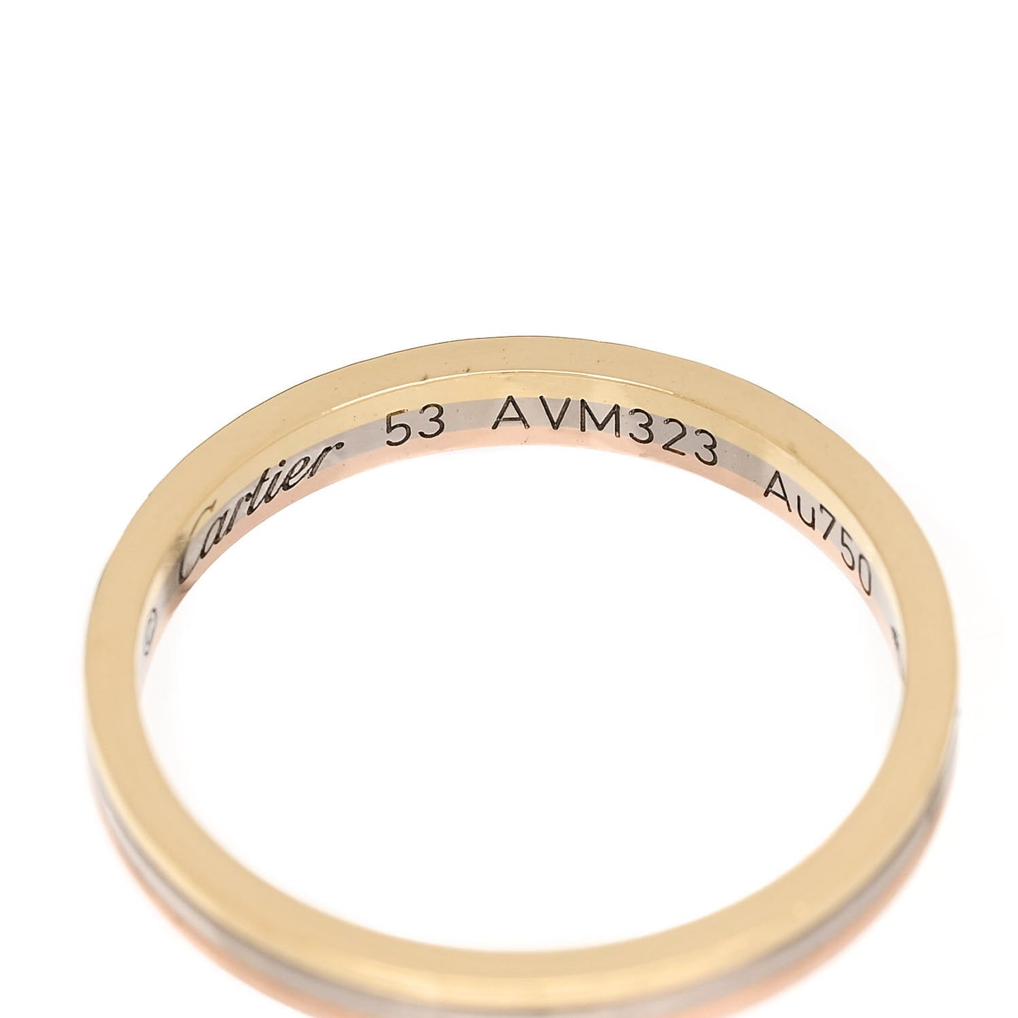 18K Pink White Yellow Gold 2.5mm Vendome Louis Cartier Wedding Band Ring 53 6.5