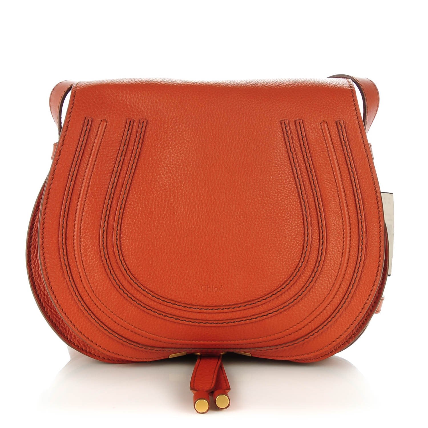Chloe Calfskin Medium Marcie Round Crossbody Bag Whiskey 1 of 8