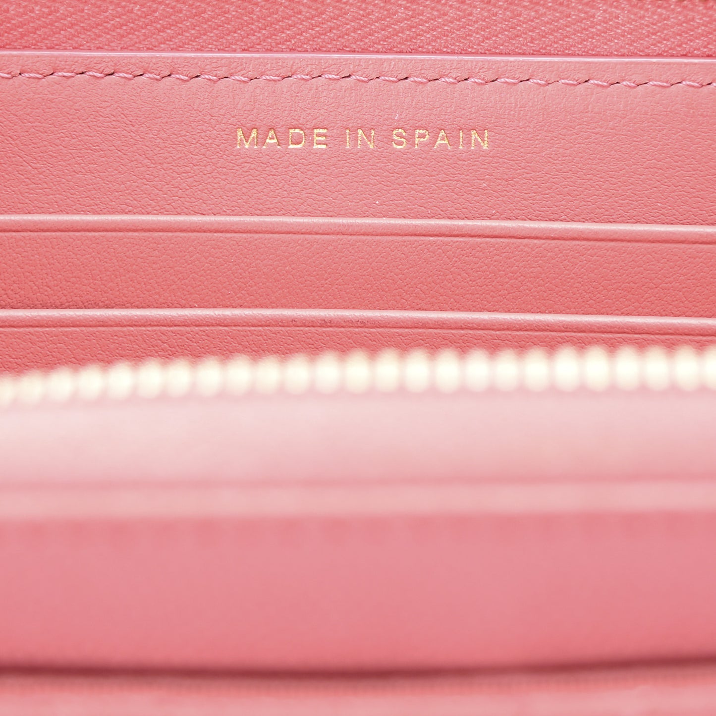 Caviar Quilted Medium Zip Around Wallet Dark Pink