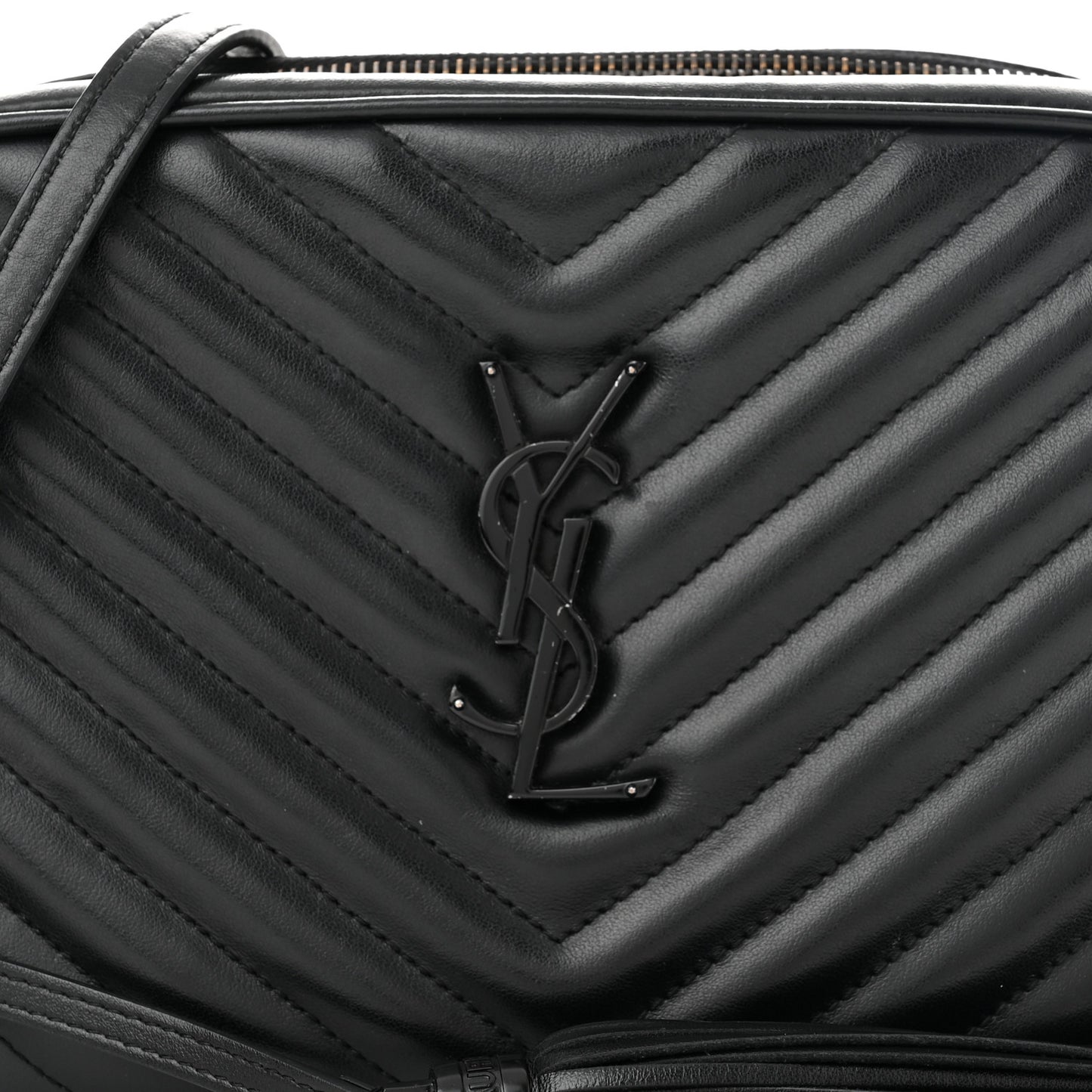 Calfskin Matelasse Monogram Monochrome Lou Camera Bag Black