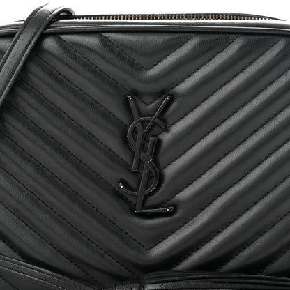 Saint Laurent Calfskin Matelasse Monogram Monochrome Lou Camera Bag Black 8 of 12