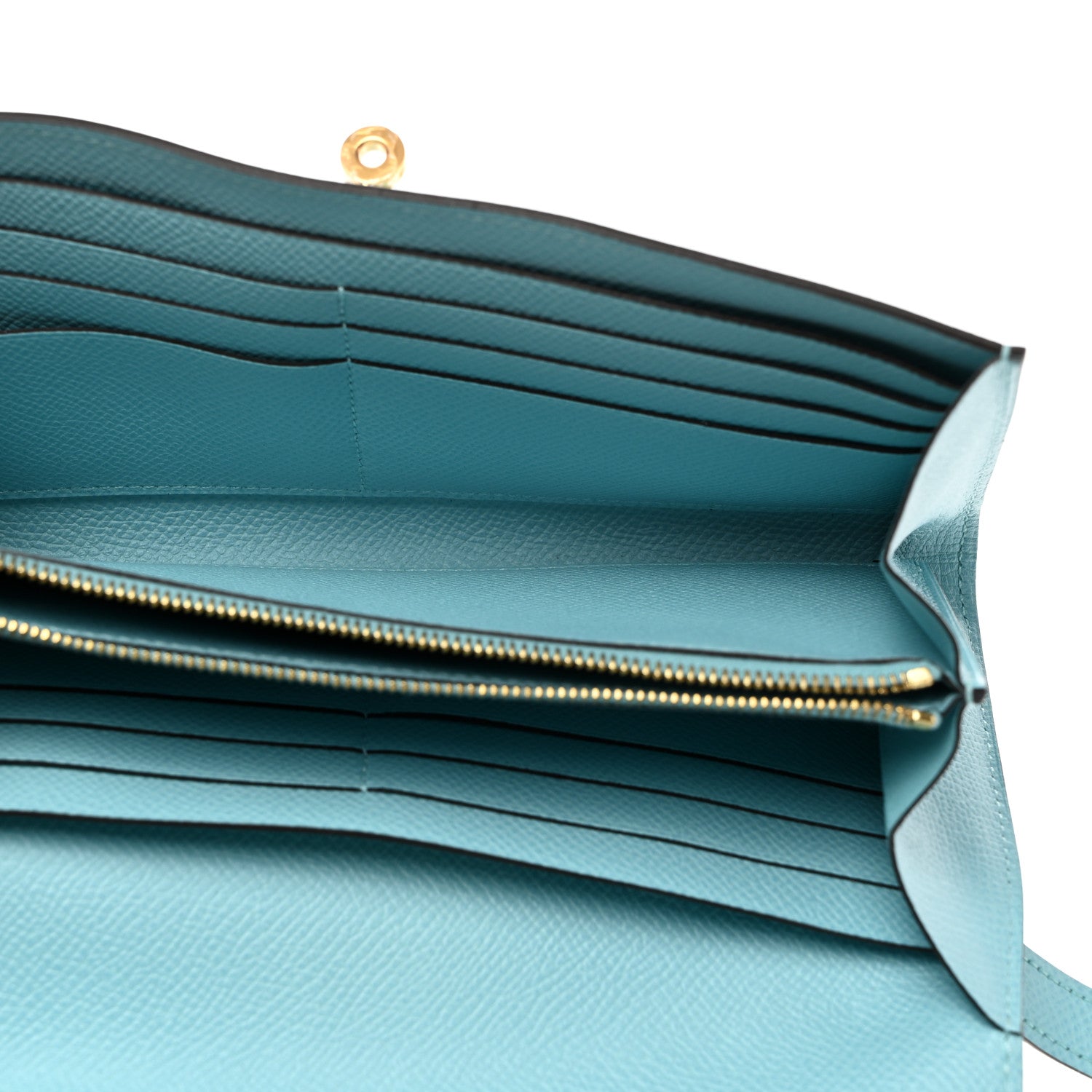 Hermes Epsom Kelly Longue Wallet Bleu Saint Cyr 5 of 9