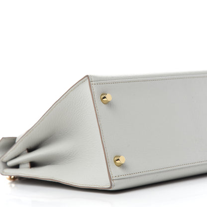 Hermes Chevre Mysore Horseshoe Kelly Sellier 28 Gris Perle Rose Shocking 6 of 16