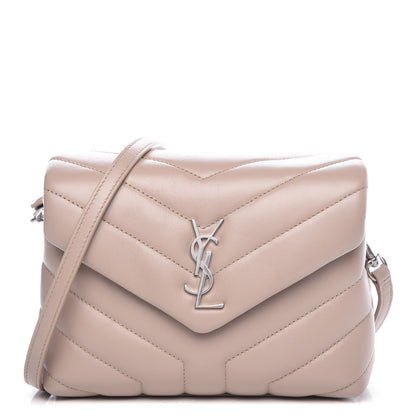 Saint Laurent Calfskin Y Quilted Monogram Toy Loulou Crossbody Bag Marble Pink 1 of 9