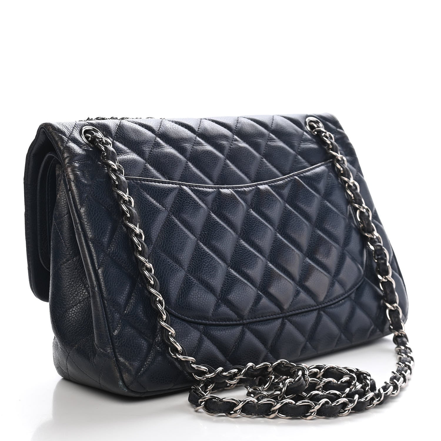 Chanel Caviar Quilted Jumbo Double Flap Navy 3 of 15