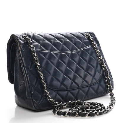 Chanel Caviar Quilted Jumbo Double Flap Navy 3 of 15
