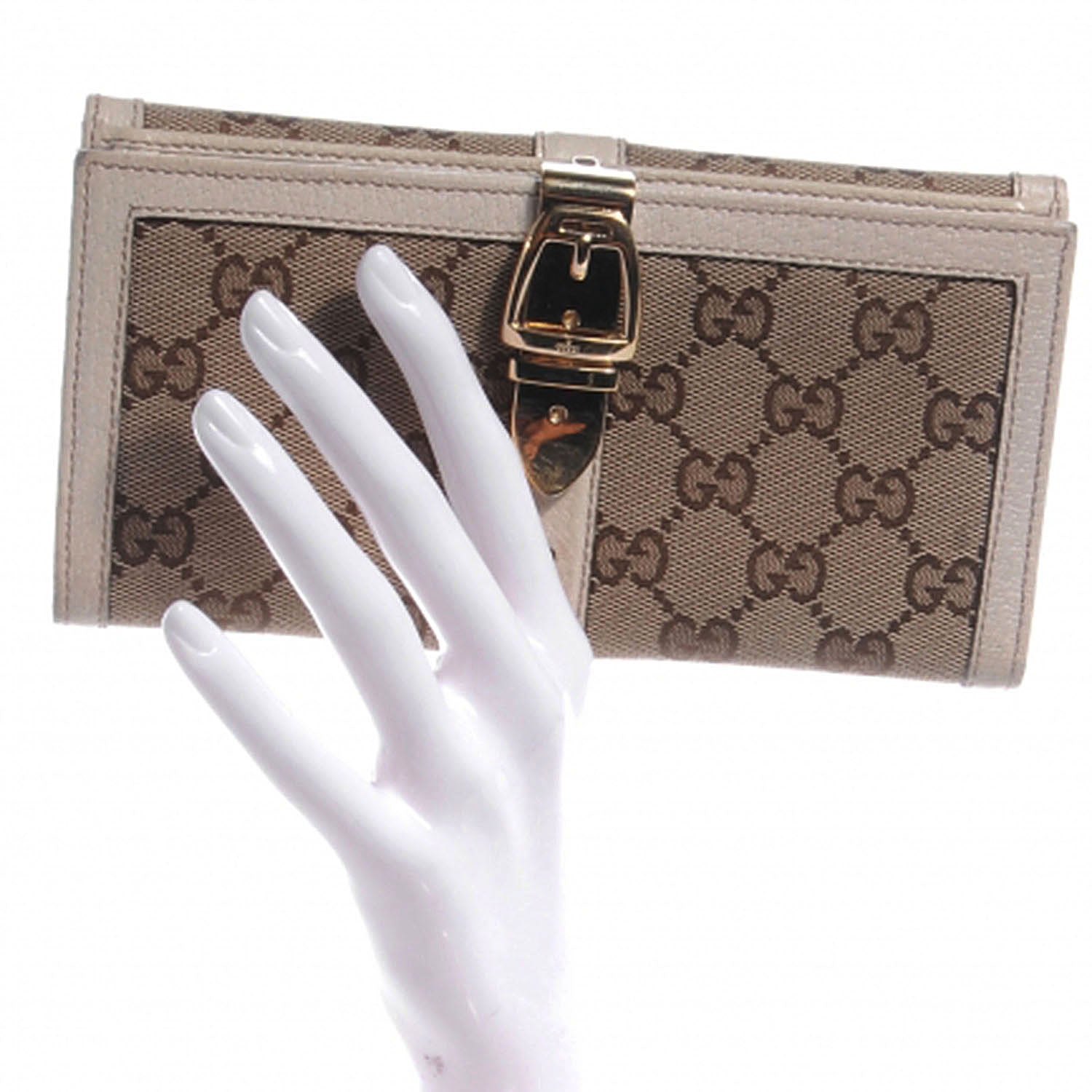 Gucci Monogram Buckle Continental Wallet Off White 2 of 8