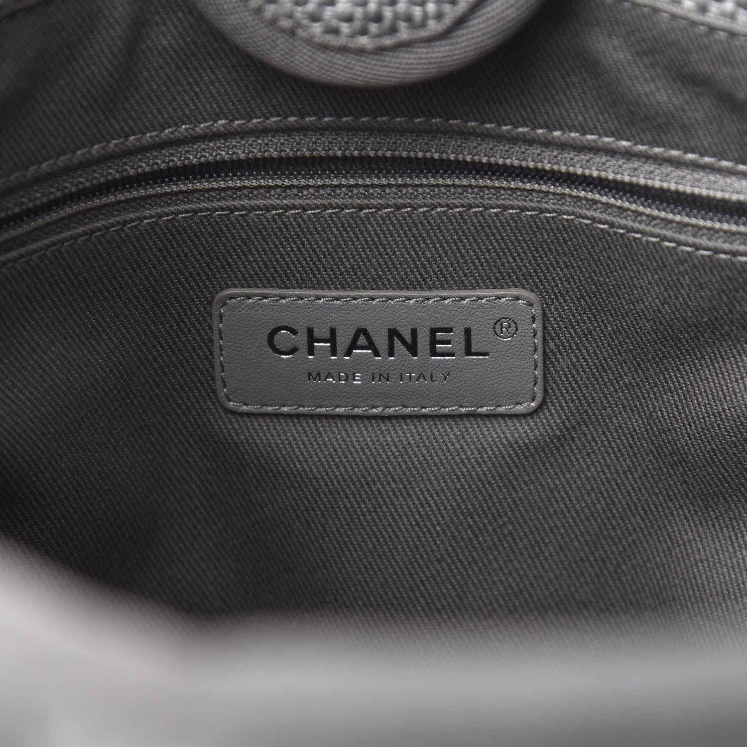 Chanel Straw Raffia Mini Deauville Tote Grey 5 of 9