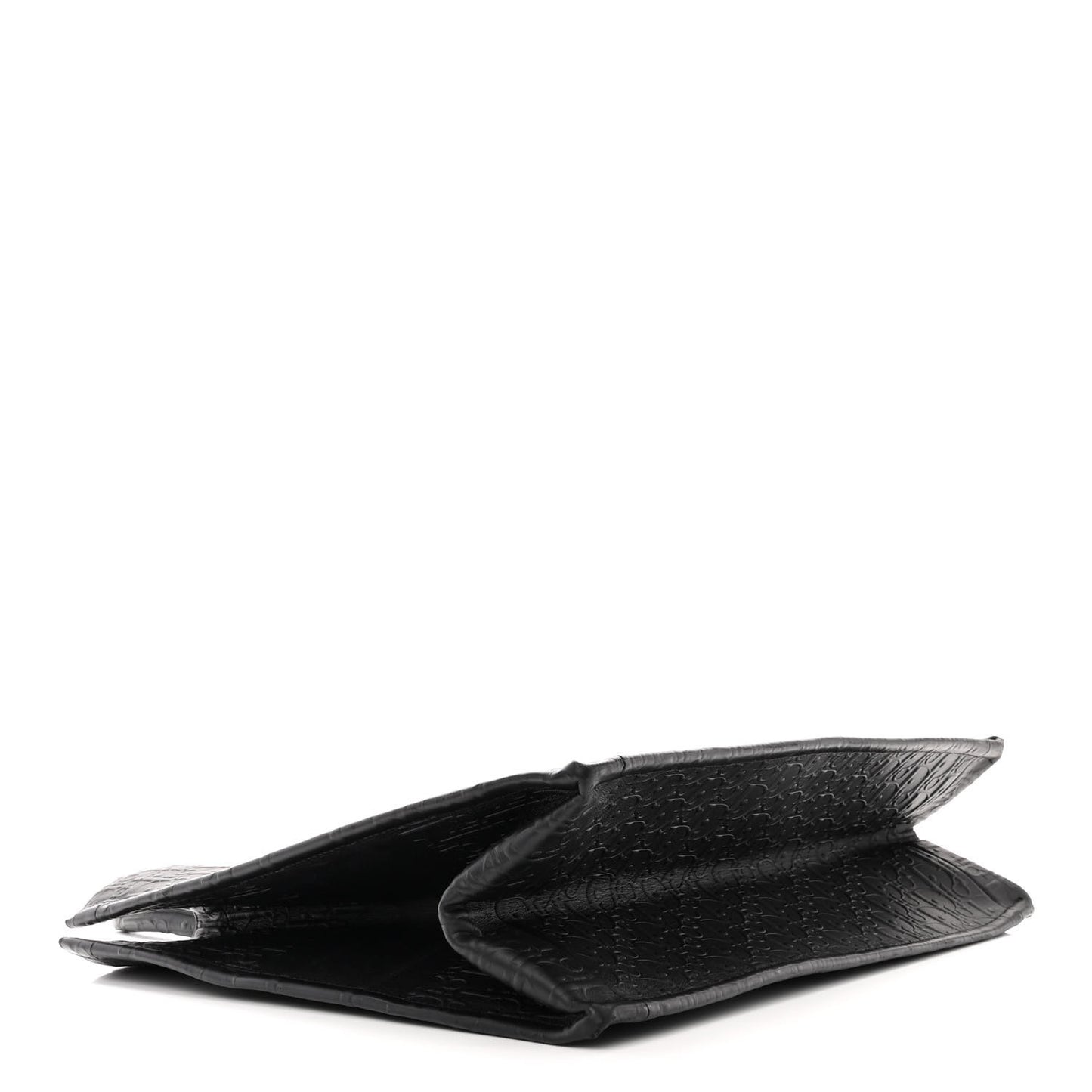Oblique Calfskin Embossed Large Book Tote Black