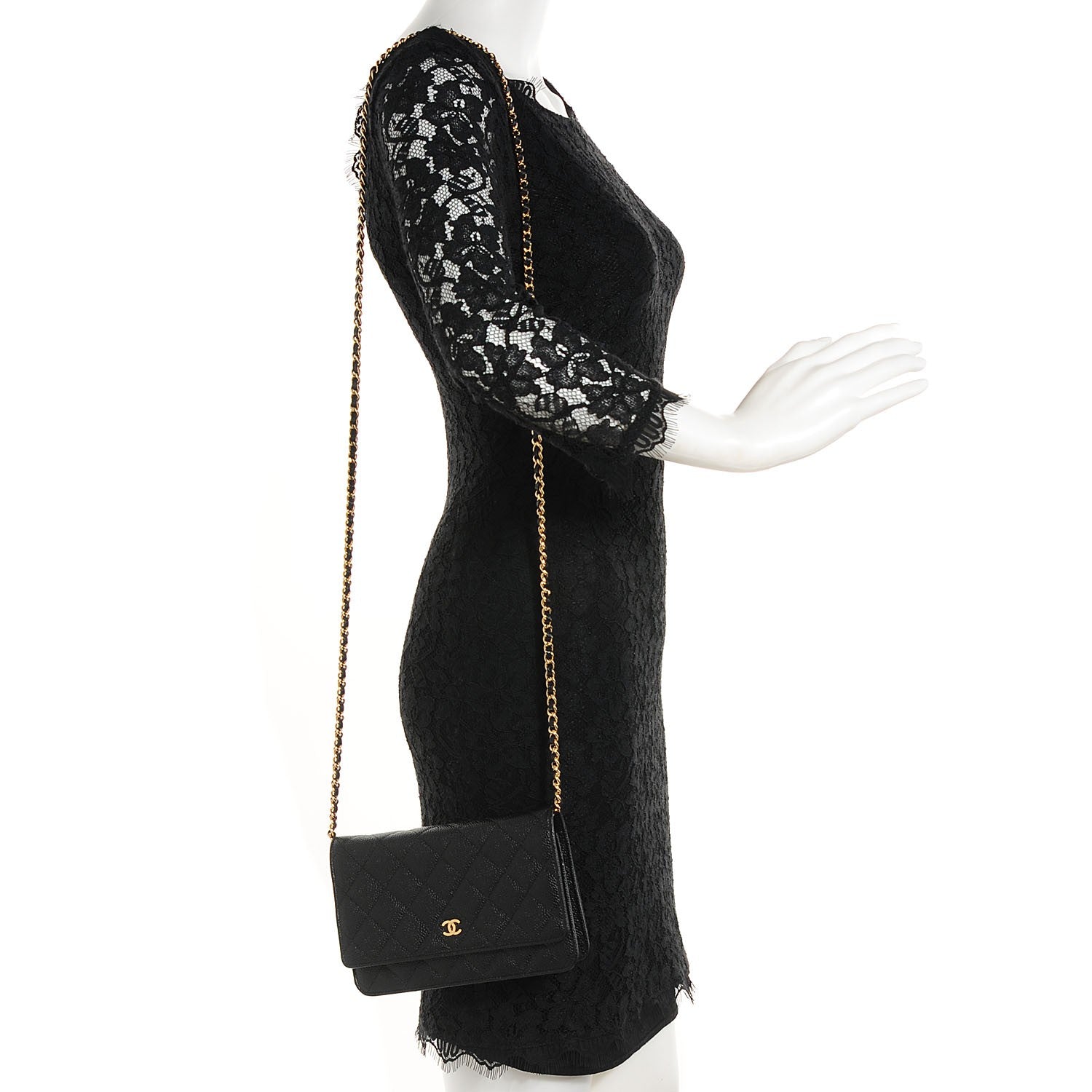 Chanel Caviar Quilted Wallet On Chain WOC Black 2 of 9