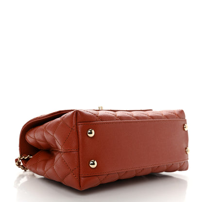 Chanel Caviar Quilted Mini Coco Handle Flap Dark Orange 4 of 11