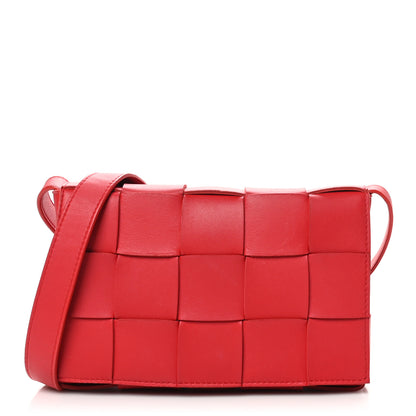 Bottega Veneta Lambskin Maxi Intrecciato Cassette Crossbody Bag Redstone 1 of 9