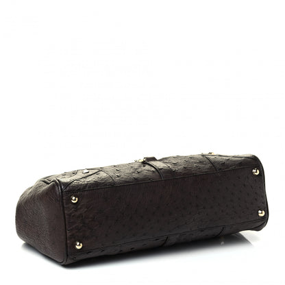 Gucci Ostrich Large Bardot Shoulder Bag Brown 3 of 4