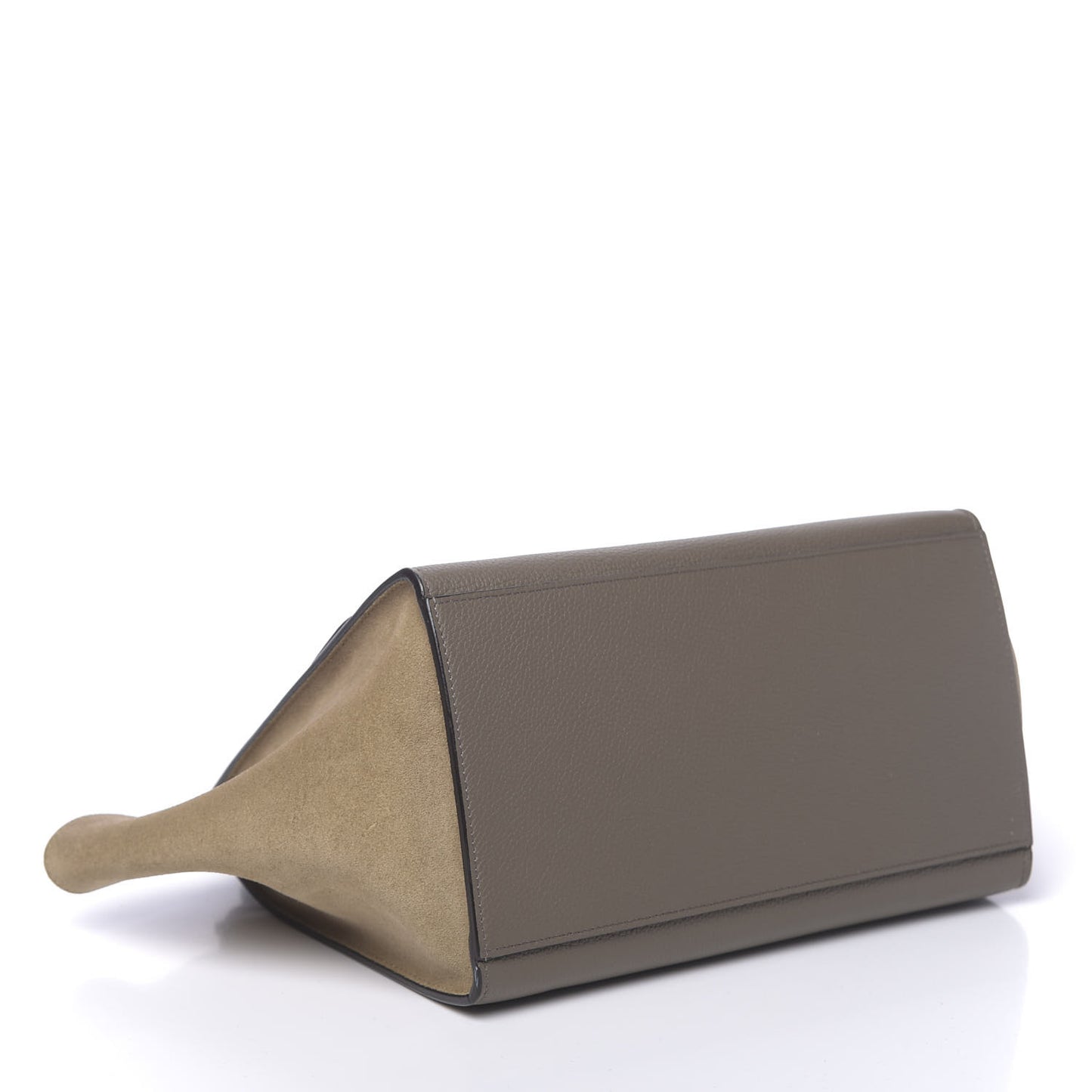 Drummed Calfskin Suede Small Trapeze Souris