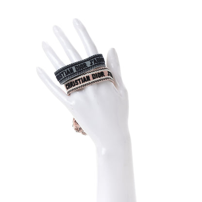 Christian Dior Woven Cotton J'Adior Friendship Bracelet Set Blue Pink 2 of 3