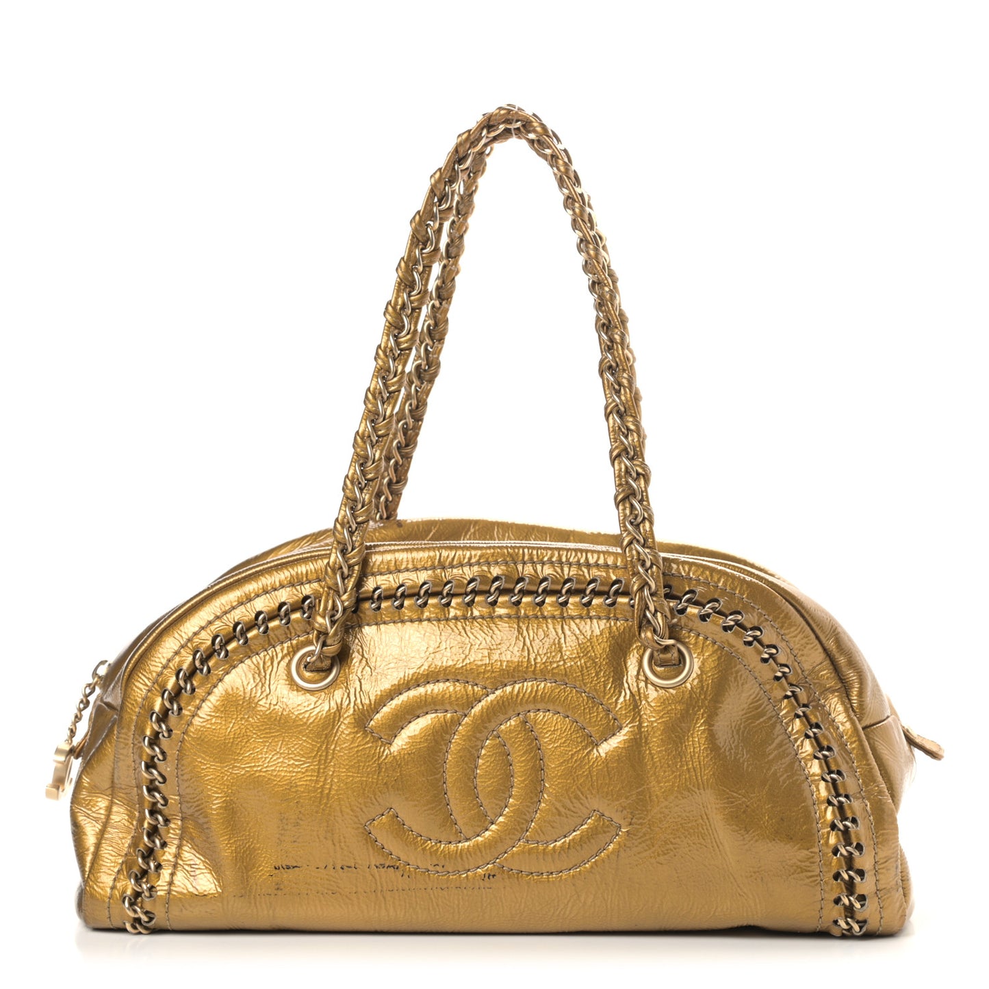Patent Medium Luxe Ligne Bowler Gold