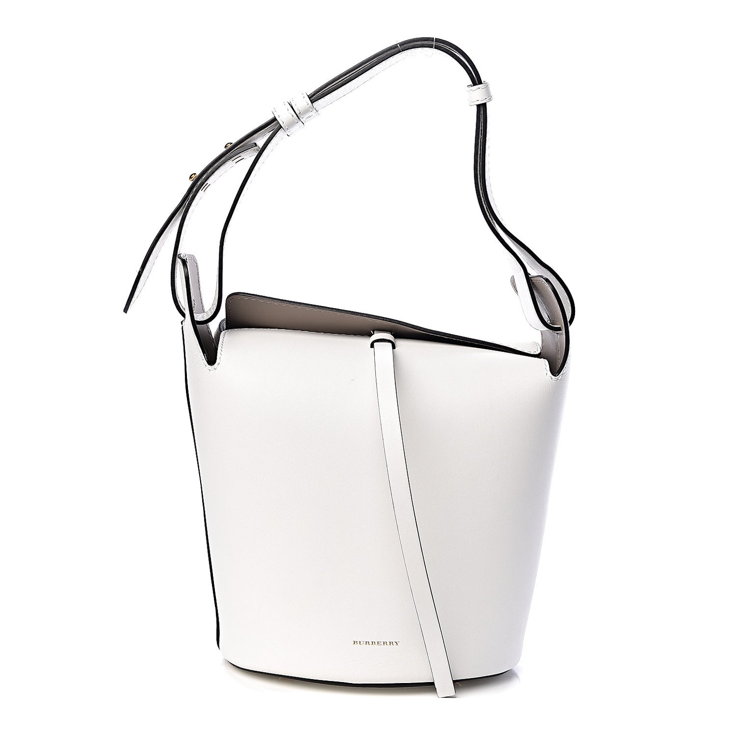 Supple Calfskin Small Bucket Chalk White