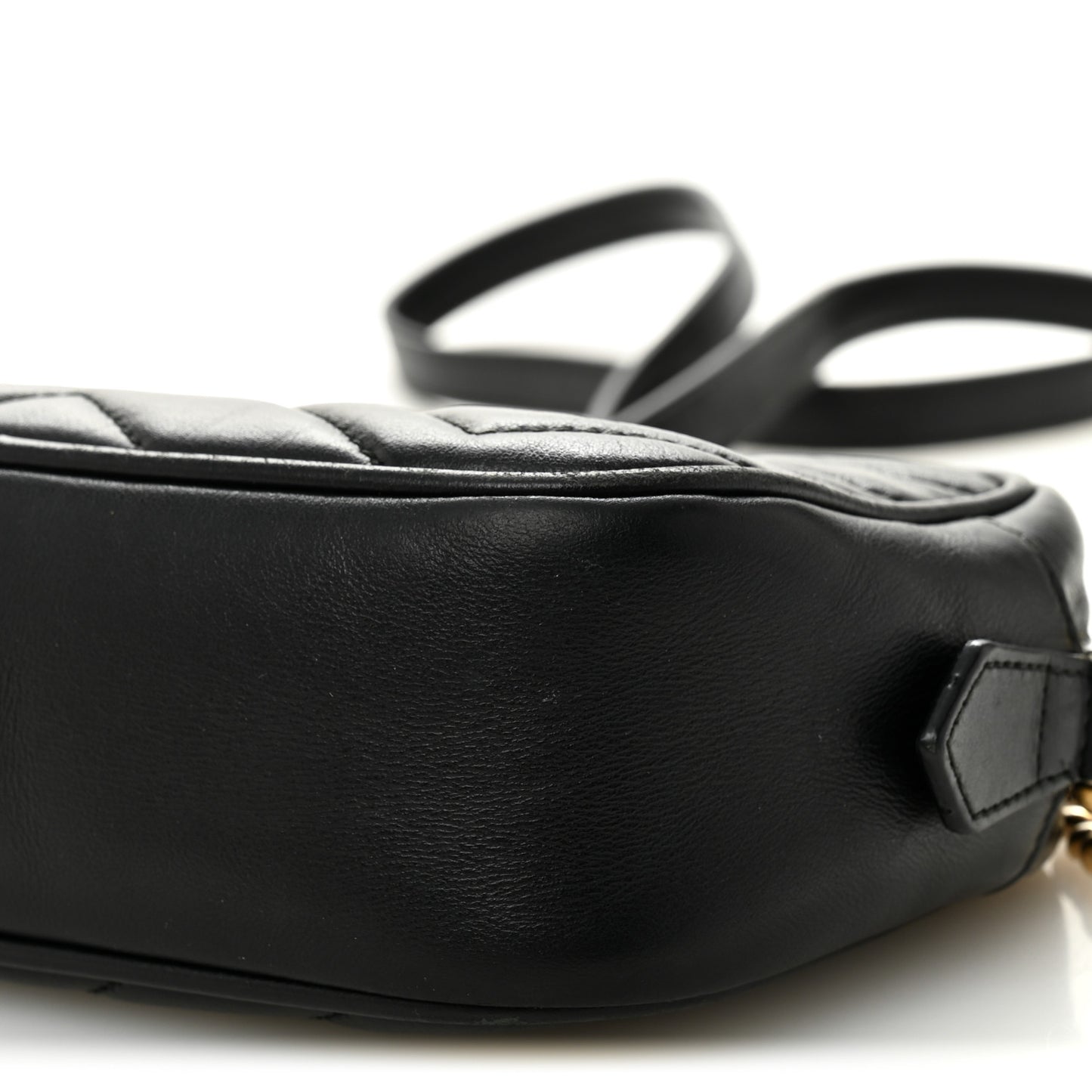 Calfskin Matelasse Mini GG Marmont Chain Shoulder Bag Black