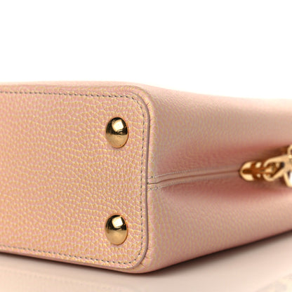 Louis Vuitton Metallic Taurillon Seashell Capucines BB Pink Yellow 7 of 8