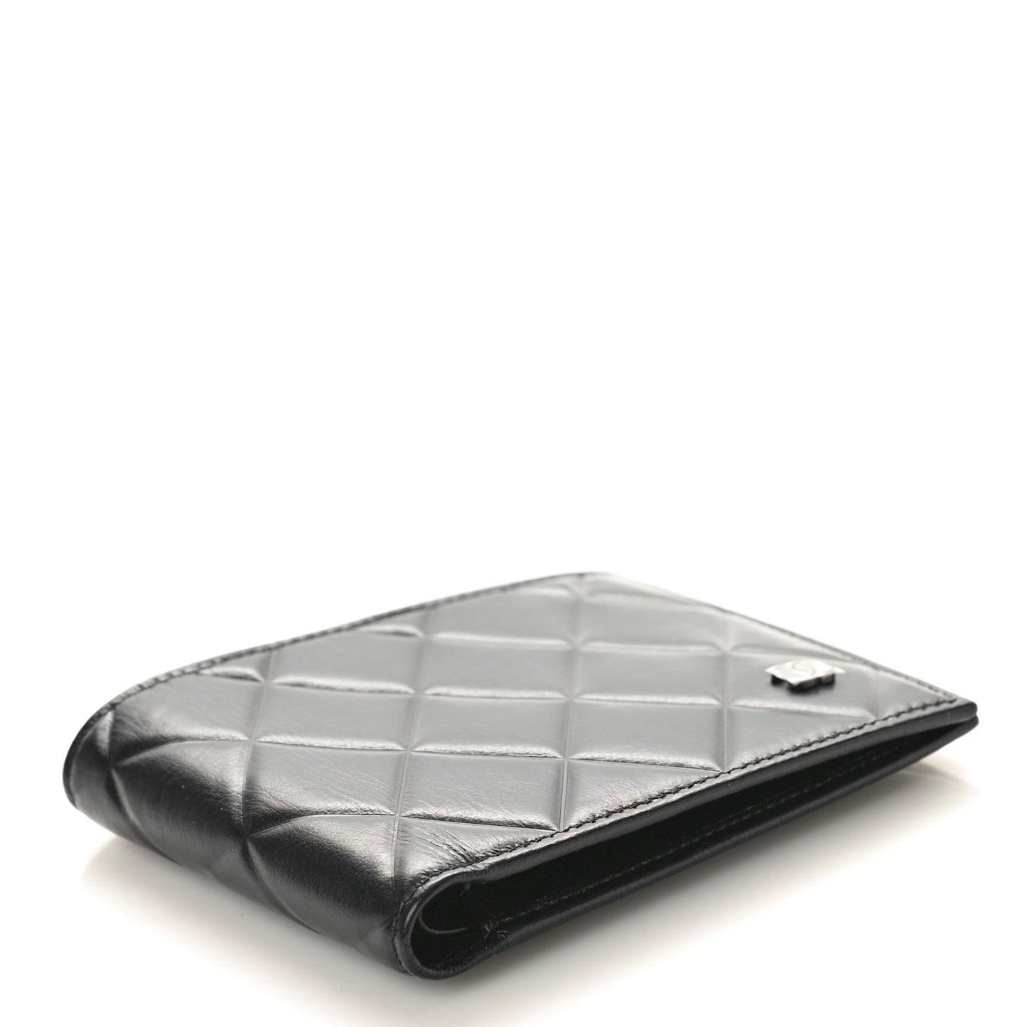Calfskin Quilted Mens Small Pour Monsieur Wallet Black