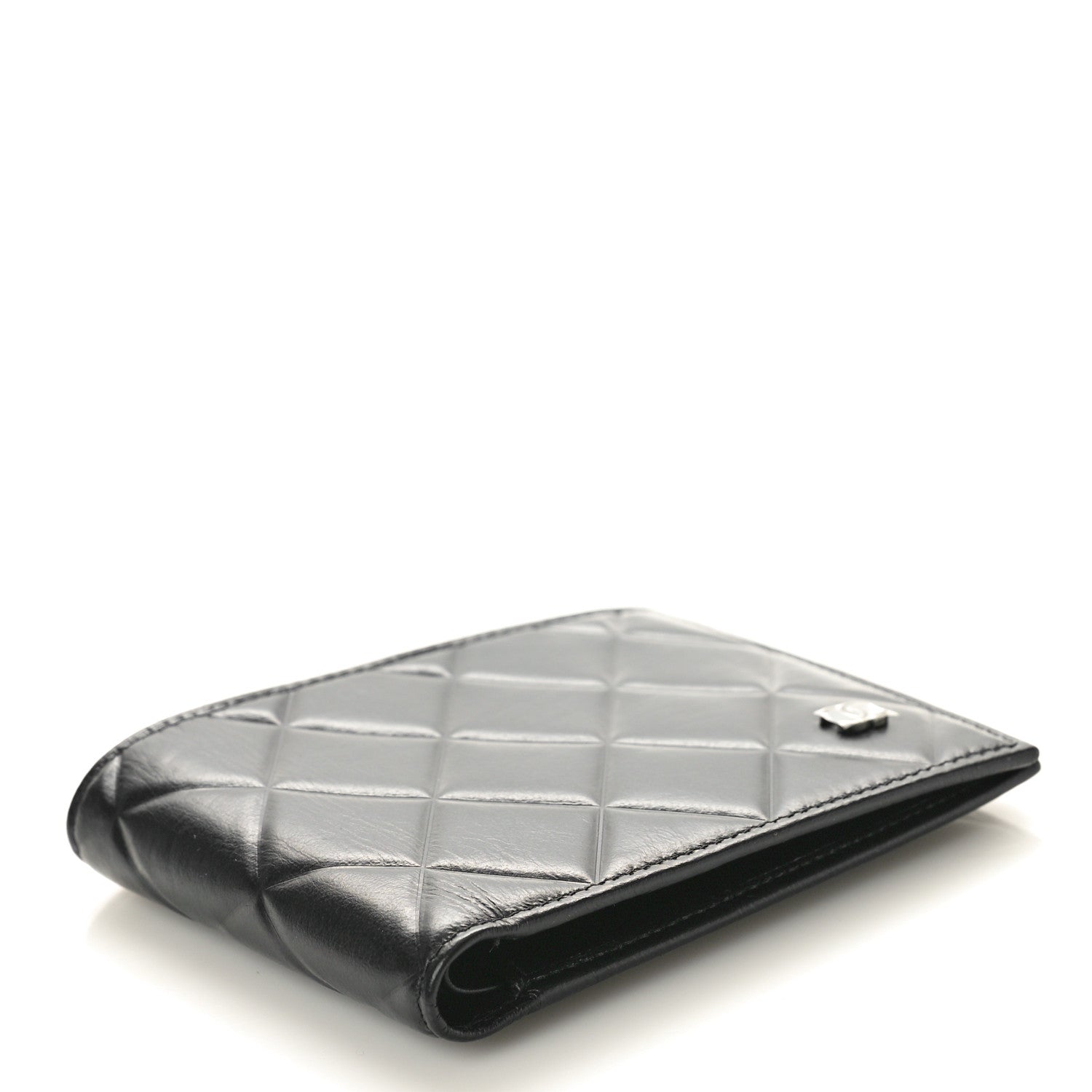 Chanel Calfskin Quilted Mens Small Pour Monsieur Wallet Black 4 of 9