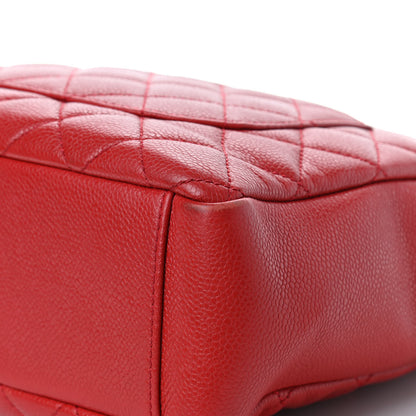 Chanel Caviar Quilted Petit Shopping Tote PST Red 12 of 13