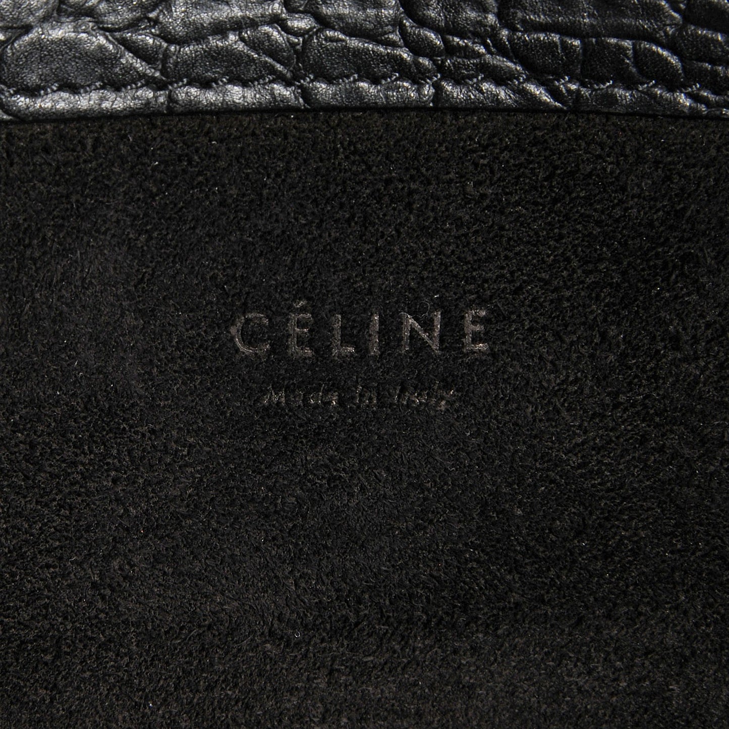 Crocodile Embossed Calfskin Medium Phantom Luggage Black