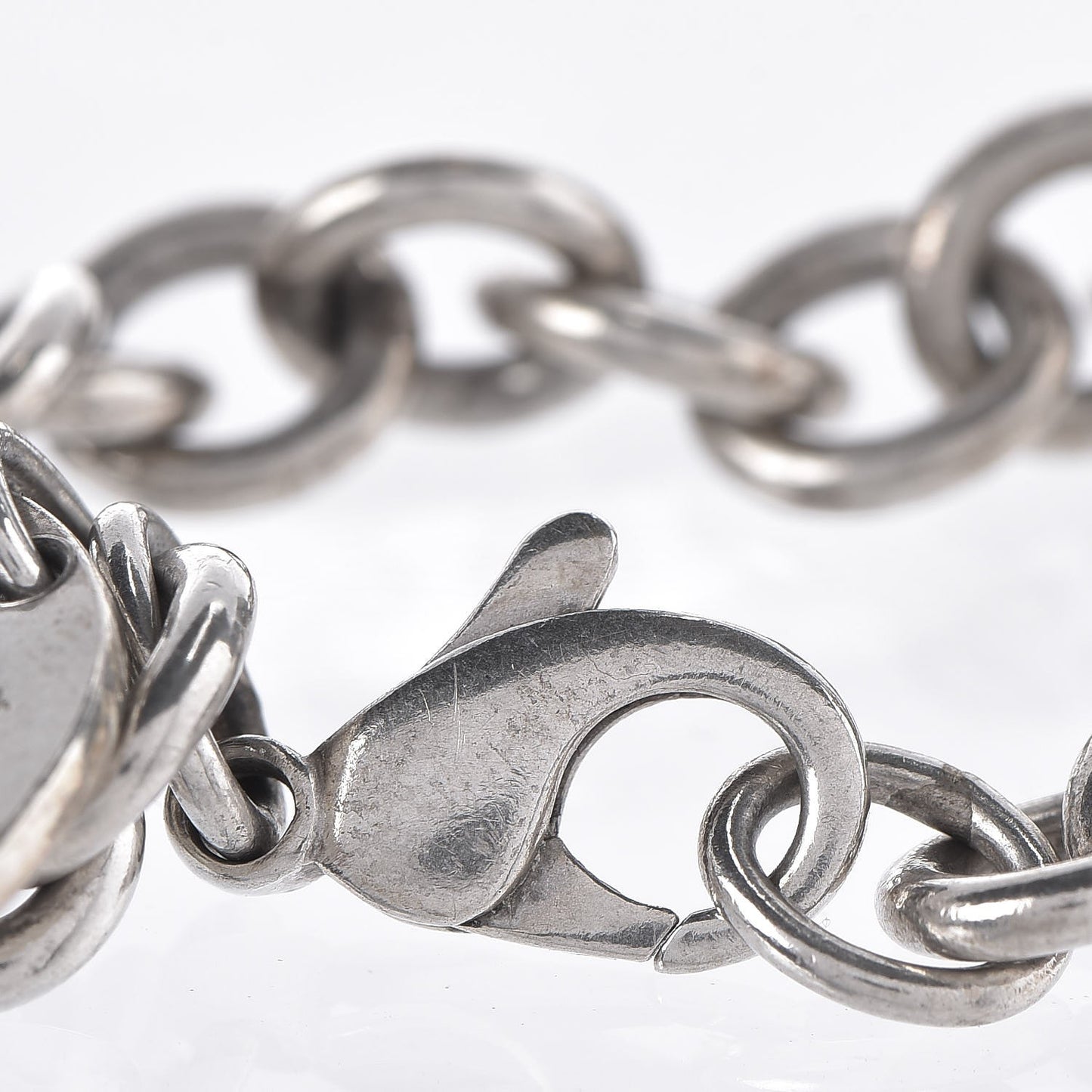 Sterling Silver Round Tag Charm Bracelet