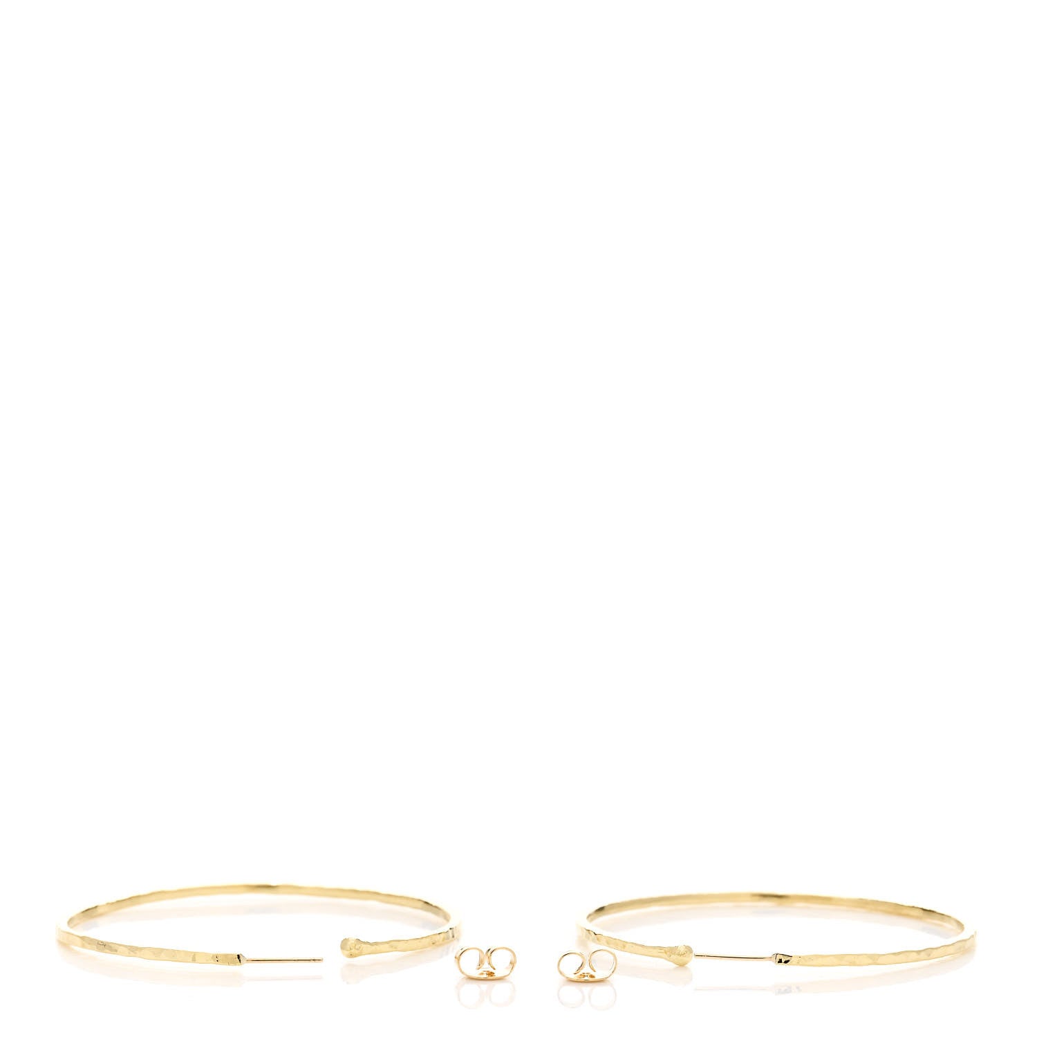 Jennifer Meyer 18K Yellow Gold Large Hammered Hoop Earrings 3 of 4