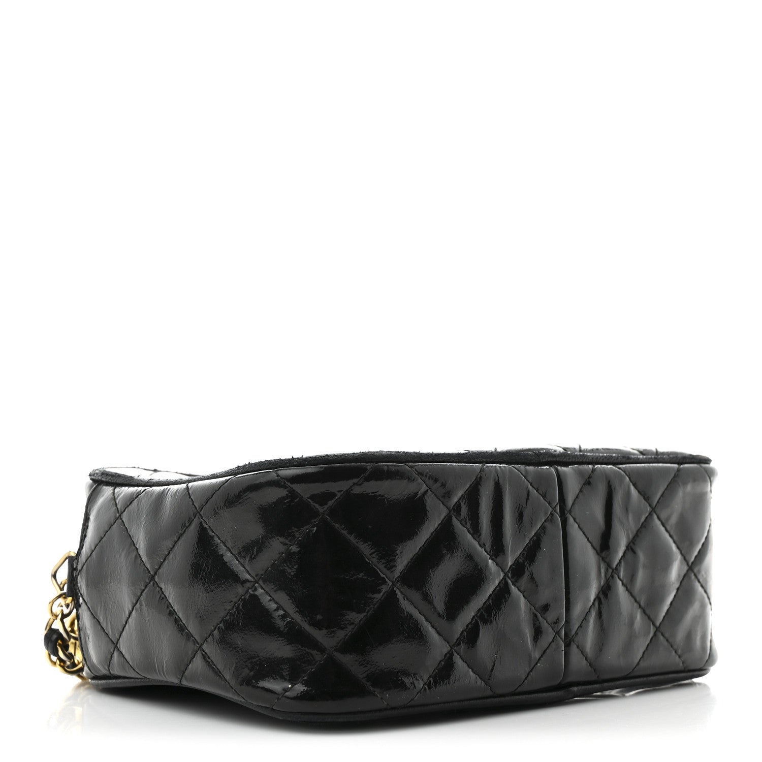 Chanel Patent Quilted Tassel Camera Case Black 4 of 11