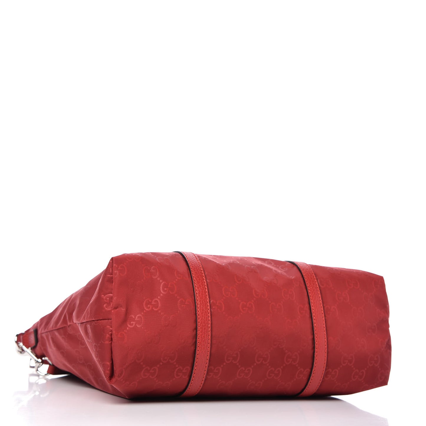 Nylon Monogram Dollar Calfskin Medium Vertical Tote Vibrant Red