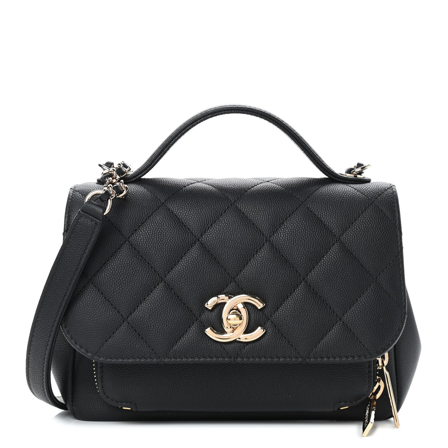 Caviar Quilted Small Business Affinity Flap Black