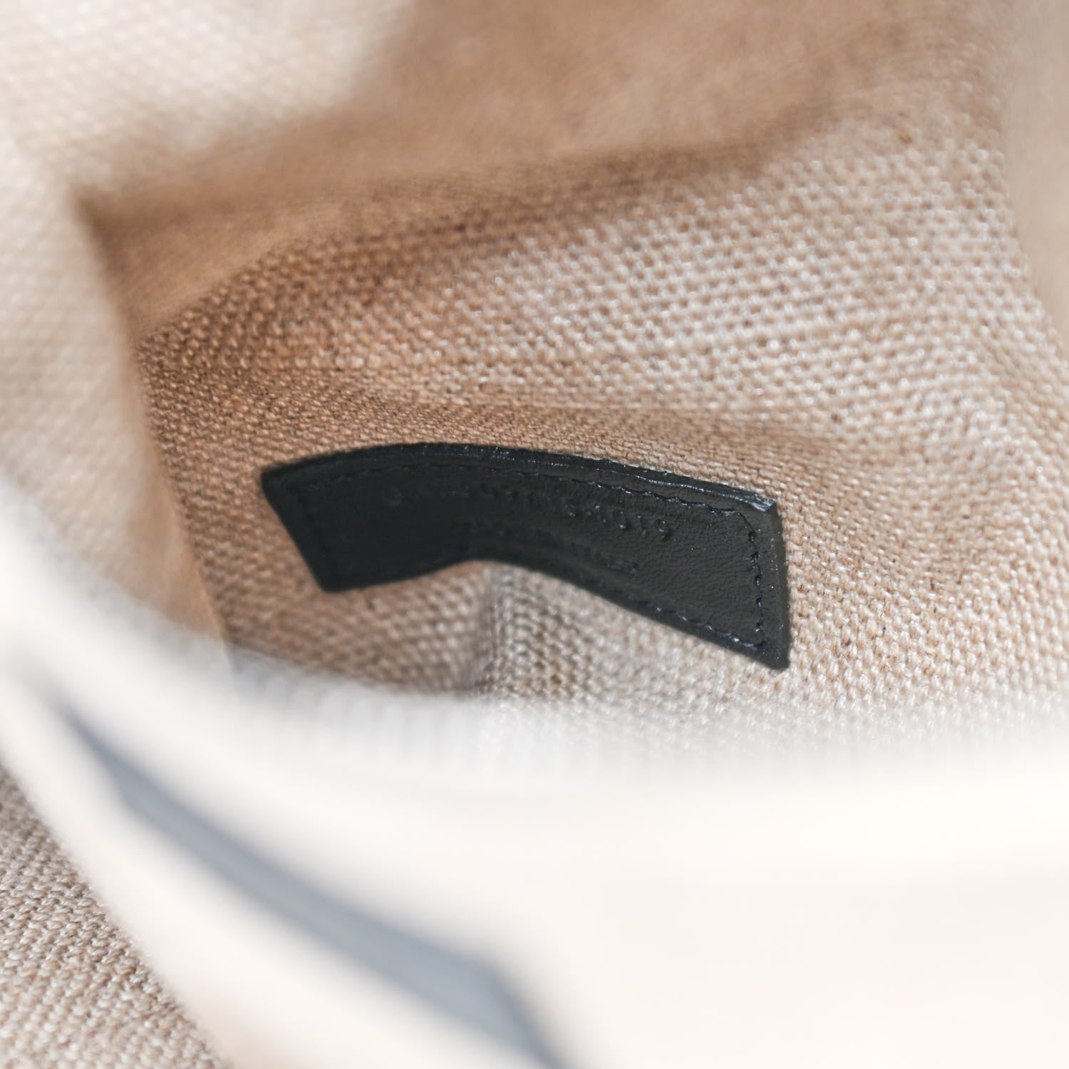 Saint Laurent Linen Calfskin Rive Gauche Tote Optic White 9 of 9