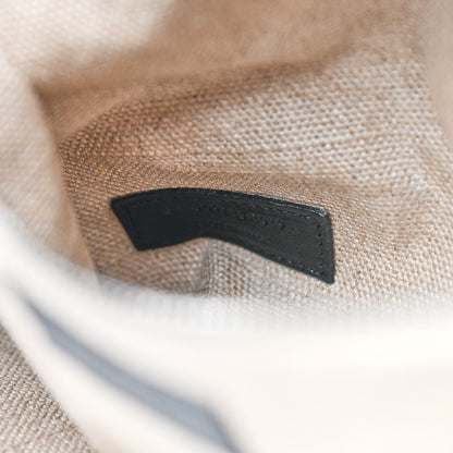 Saint Laurent Linen Calfskin Rive Gauche Tote Optic White 9 of 9