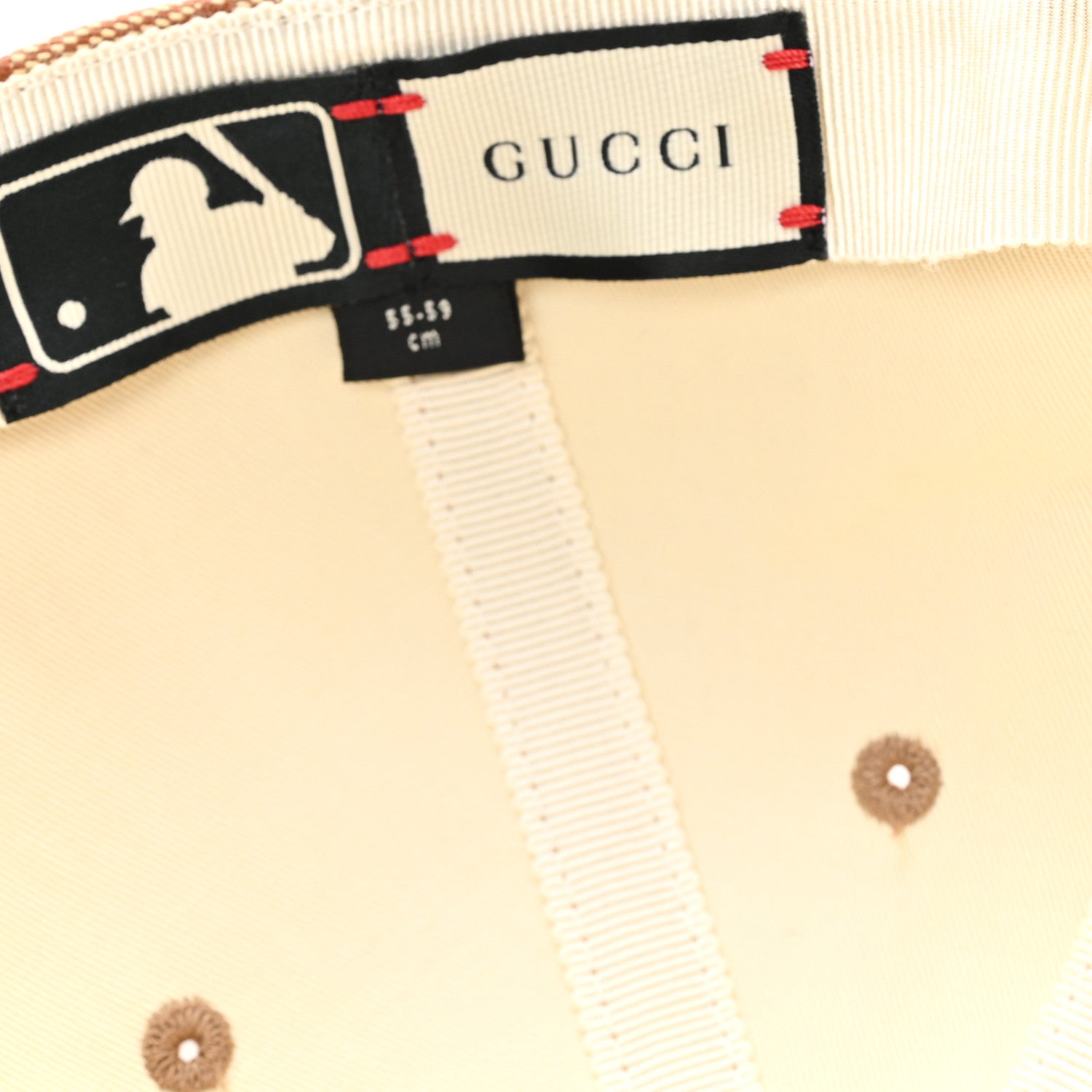 Gucci X MLB Monogram NY Yankees Baseball Hat 55-59 Beige Ruggine 8 of 9