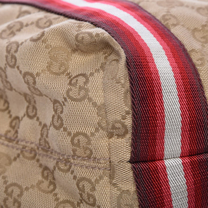 Gucci GG Monogram Medium Web Handle Vertical Tote Red 10 of 13