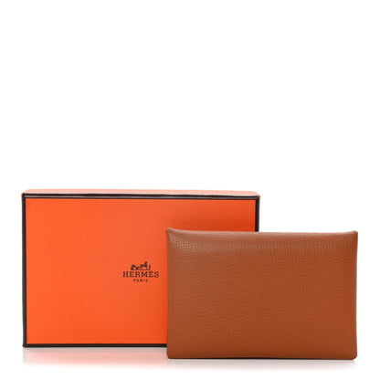 Hermes Epsom Calvi Card Case Gold 8 of 8