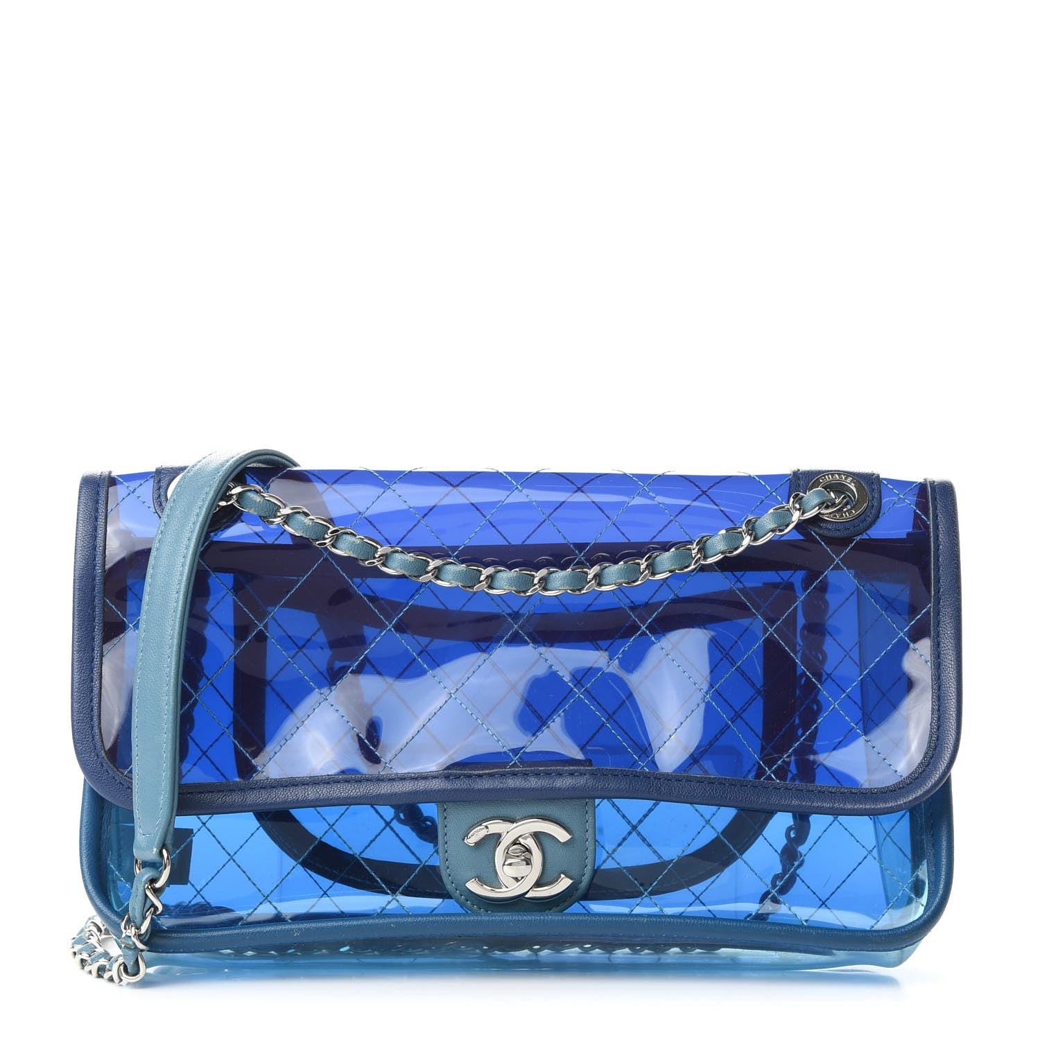 Chanel PVC Lambskin Stitched Medium Coco Splash Flap Blue 1 of 9