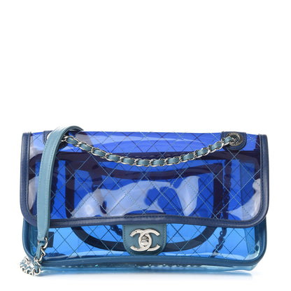 Chanel PVC Lambskin Stitched Medium Coco Splash Flap Blue 1 of 9