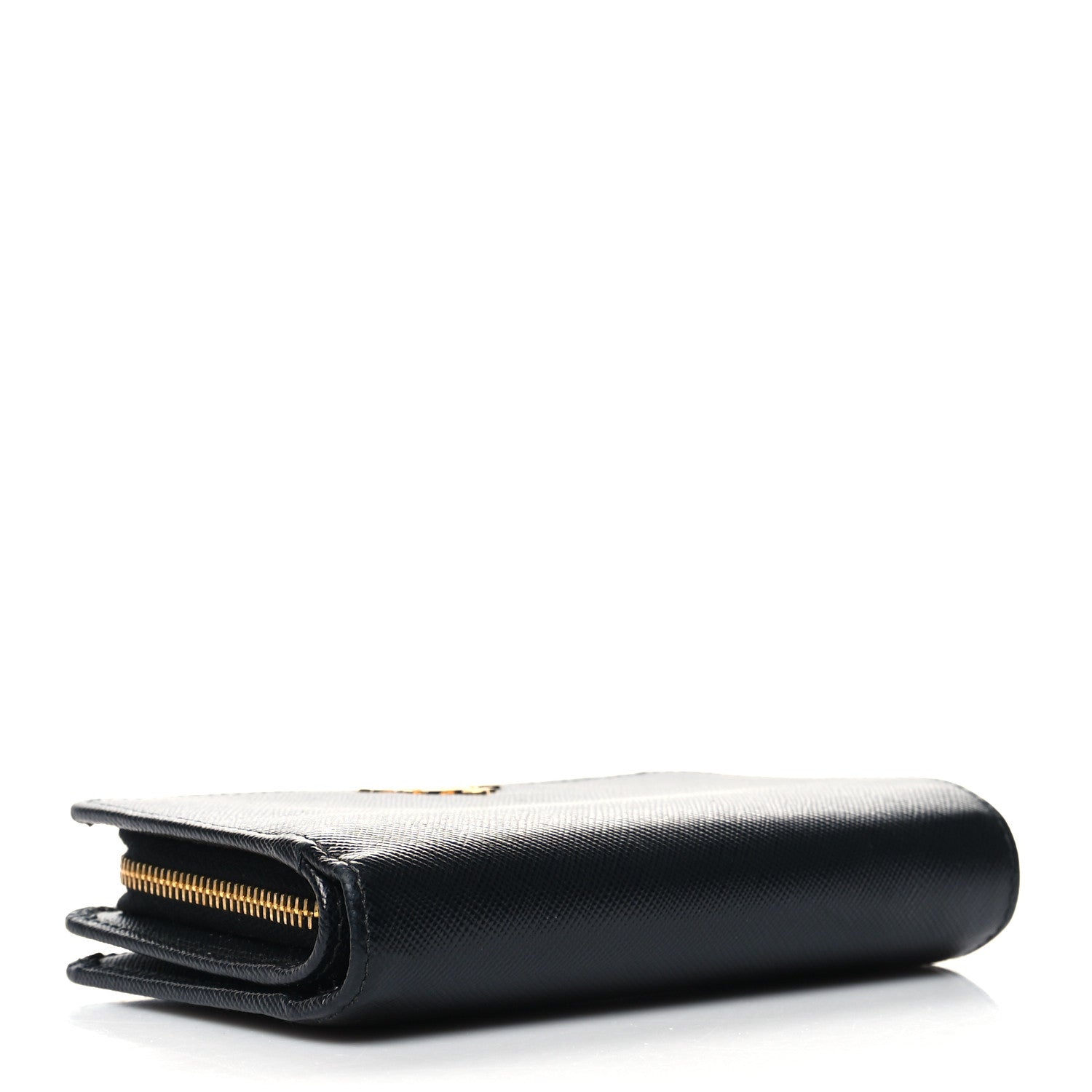 Prada Saffiano Metal Compact Wallet Black 4 of 8