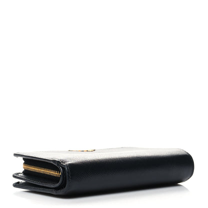 Prada Saffiano Metal Compact Wallet Black 4 of 8