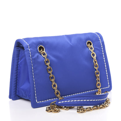 Prada Nylon Tessuto Chain Shoulder Bag Indaco 4 of 10