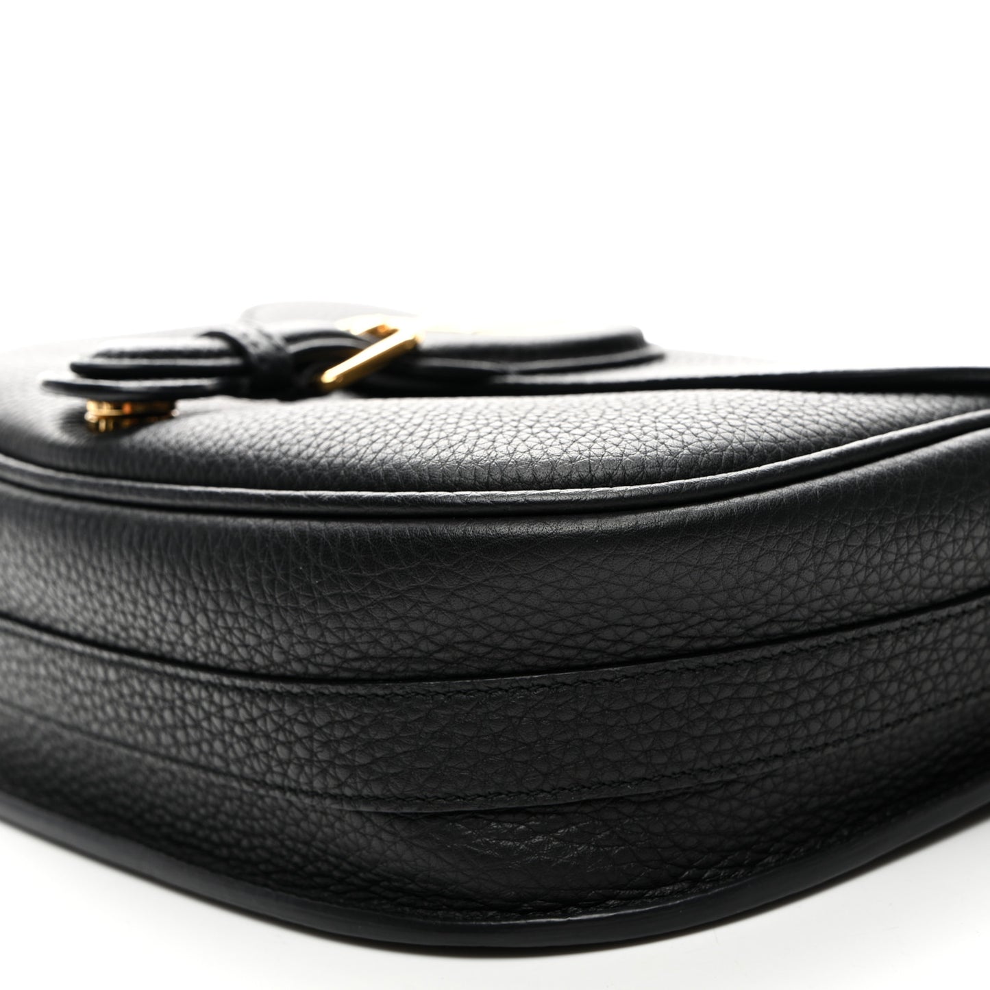 Grained Calfskin Medium Bobby Flap Black