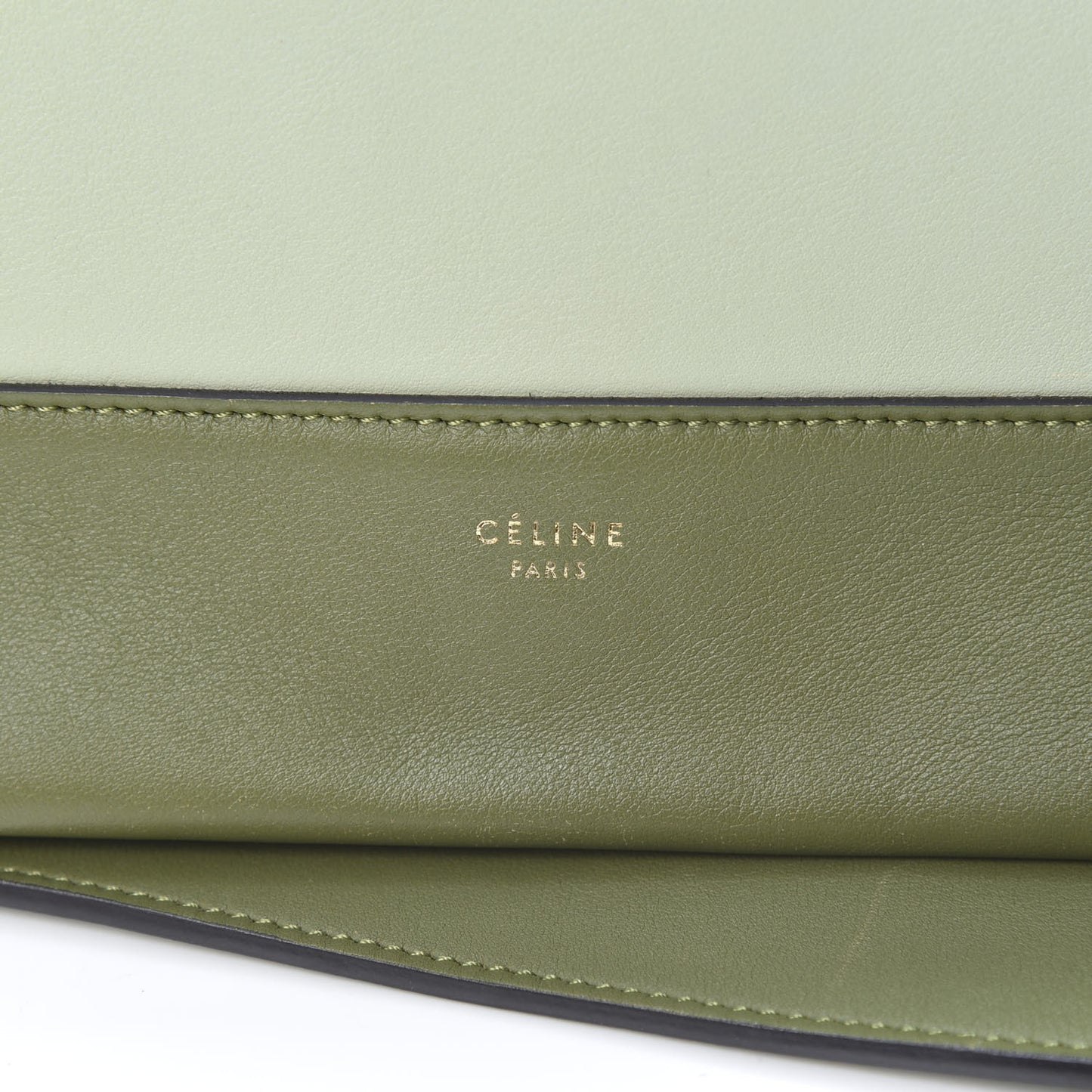 Shiny Smooth Calfskin Medium Frame Shoulder Bag Olive Pastel Green
